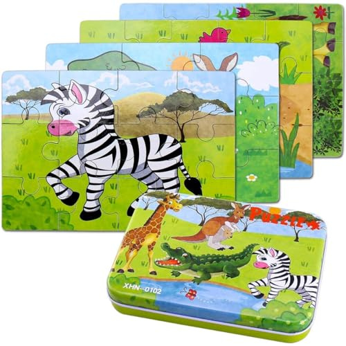 BBLIKE Puzzle, Puzzle per Bambini, 4 Diversi Livelli di Difficoltà, 9 Pezzi, 12 Pezzi, 15 Pezzi, 20 Pezzi, Giocattolo Educativo Perfetto per Ragazzi Ragazze di 2 Anni +