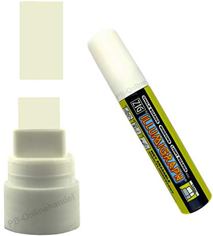 3 Stück PREMIUM Kreideschreiber ZIG Illumigraph PMA-720 wasserlöslich 15mm (Weiß)