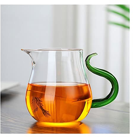 Gravy Boat Heat-Resistant Glass Tea Pitcher Teaware Coffeeware Accessory Milk Cup 380ml Clear Small Water Jug Cofee Pot Heatable Kettle Salad Dressing Gravy Boat (Color : Green 380ml)