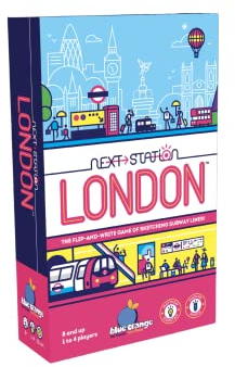 BLUE ORANGE GAMES Next Station London Brettspiel - Familie oder Erwachsene Strategie Flip and Write Spiel für 1 bis 4 Spieler Empfohlen für Kinder ab 8 Jahren Spiel des Jahres 2023