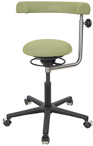 BALIMO Office - Bewegungsstuhl - Sitztrainer - ergonomischer Sitzhocker - Hocker mit Schwingeffekt - Rücken Trainer - Bürostuhl - Gestell Schwarz (Grün)