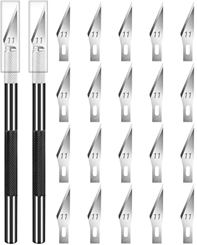 Artcut Skalpell 2 Stück Skalpell Basteln, Bastelmesser mit 20 Skalpell Klingen, Skalpel Bastelskalpel Exacto Knife Scalpel, Skalpell Messer Bastelmesser Skalpell füR Caving, Skulptur
