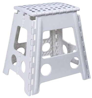 Venteo - Marche Pied Pliant - Résiste jusqu'à 150kg de Charge - Blanc, 39 cm