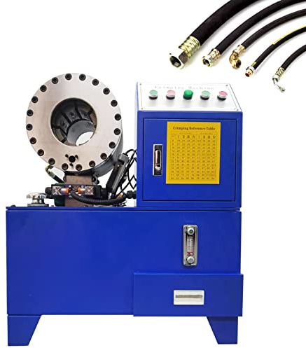 TECHTONGDA Automatic Electric Hose Crimper Electric 3600KN Hydraulic Hose Crimping Machine Tube Press Shrinking Machine with 10 Dies Three-phase 208V 4KW