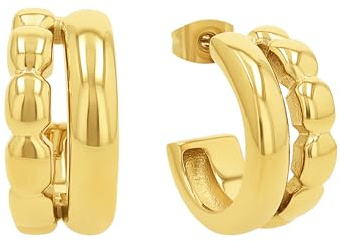 JOOP! Creolen aus Edelstahl für Damen, Ohrschmuck, Gold, Silber, Kommt in Schmuck Geschenk Box, Geschenkidee