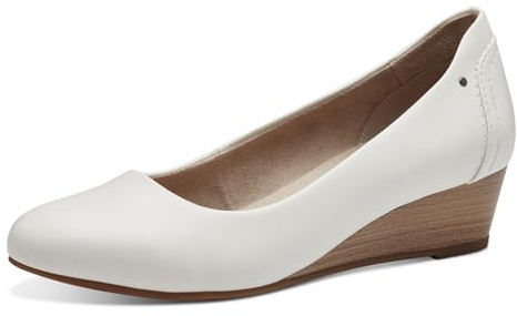 Jana Damen Pumps mit Keilabsatz Vegan, Weiß (White), 40 EU