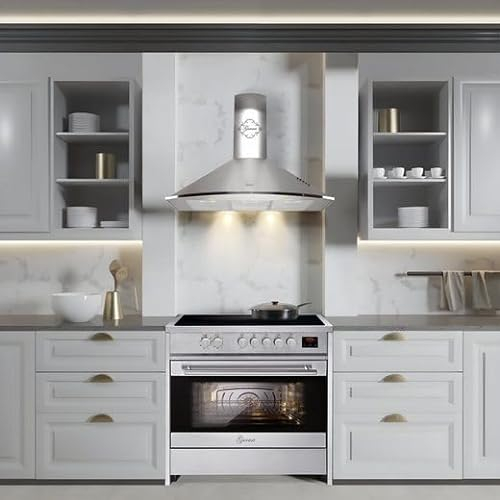 GURARI Induktions-Standherd GCH E 913 X +GCH C 046 IS 9, Induktions Standherd 90 cm +Dunstabzugshaube 90 cm