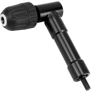 QWORK® winkelbohraufsatz, Klemmbereich 0.8–10 mm, 90 Grad Bohrfutter, Winkel Bohren Adapter