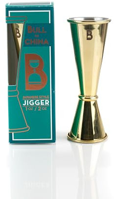 Gold Finish Japanese Double Jigger for Bartending|2 oz 1 oz Jiggers Shot Pourer Measuring Tool|Bar Tools|Cocktail Alcohol Measuring Cup|Liquid Measuring Tool