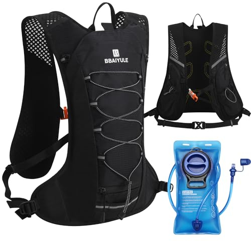 BBAIYULE ® Zaino idrico, Zaino con gilet da corsa, Zaino da ciclismo con sacca da 2 litri per uomo e donna, Gilet con idratazione per Trail Running Escursionismo Bicicletta Arrampicata (Zaino+sacca b