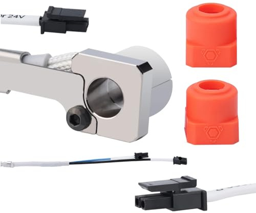 POLISI3D 24V CHC Glatt Bohrung Keramik HeaterCore Heatblock Kit Hohe Temperaturbeständigkeit bis 320°C Kompatibel mit RapidChange REVO Hotend oder Extruder 3D Drucker (PT1000)