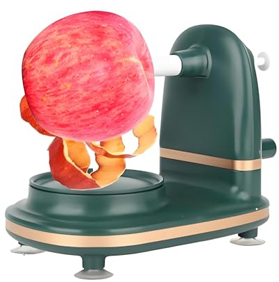 Cocoarm Éplucheur de Pommes à Manivelle, Facile à Utiliser, éplucheur de Pommes à Manivelle en Acier Inoxydable pour Machine à éplucher Les Fruits de la Cuisine avec Matériau PP (Green)