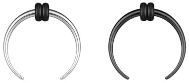 ZS 2 Piezas Anillos Septum, 2G 4G 6G 8G 10G 14G 16G Expansor Herradura De Búfalo, Expansor Estirar La Perforada Nariz Oreja Gauge para Mujeres Hombres
