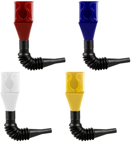 4Pcs Flexible Draining Tool Snap Funnels, GLADFRESIT Universal Retractable Oil Funnel, Plastic Clasp Funnel for Car Motorcycle Petrol