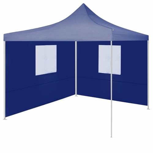 Rantry Gazebo Pieghevole Professionale 2 Pareti 2x2m Acciaio Blu, Gazebo Giardino, Gazebo Ombrellone Giardino Spiaggia Pesca Esterno Antivento per Arredo Giardino Terrazzo Ambienti Decorazione Mobili