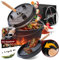 GUSSKÖNIG Dutch Oven Set - Eingebrannter Dutch Oven 8 Liter - Feuertopf aus Gusseisen ohne Füßen - Schmortopf Doppelfunktion - inkl. 2in1 Deckelheber, Dutch Oven Rezeptbuch[für 3-6 Personen]