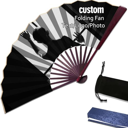 KOLOWKO Personalisierter Foto Fächer, Klappfächer mit Fotodruck | Personalisierte Fotofächer mit Ihrem eigenen Text, perfekt für Hochzeiten, Geburtstage und Schulabschlüsse.