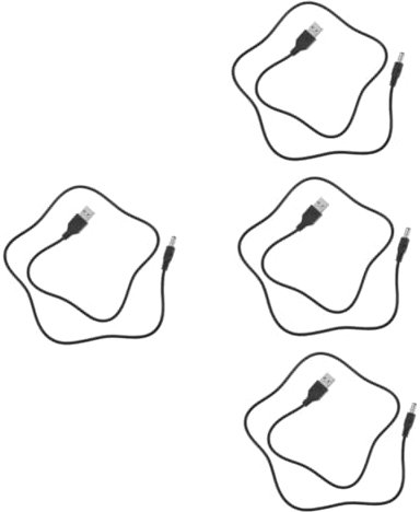 Amosfun 4 Stück Ladekabel Für Den Mülleimer Dc-buchse-ladekabel Usb-zu-dc-adapter -ladekabel Usb-ladekabel -netzkabel Ersatznetzkabel Zu Netzkabel -zu-kabel Plastik