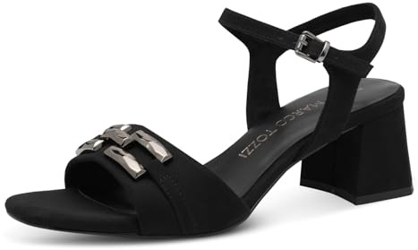 MARCO TOZZI Damen Sandalen mit Absatz Elegant Blockabsatz, Schwarz (Black), 40 EU