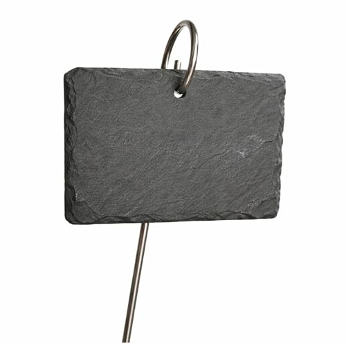 Gartenschild, Gartenzubehör, Anzuchtzubehör (Pflanzschild Schiefer mit Edelstahl Aufhängung)
