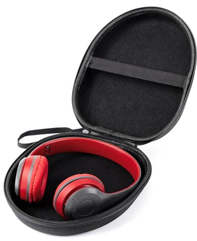 Étui de protection robuste en nylon pour casque - Taille universelle - Compatible avec Sony MDR-XFB950BT, MDRZX310, COWIN E7, Bose QC25, Grado SR80 - Noir