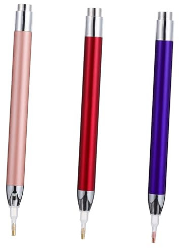 NUOBESTY 3 Stück Led Malstift Ergonomisch Beleuchtet DIY Strassstein Punktierpen Für Präzises Basteln Handlich Leicht Komfortabel Für Steinmalerei Nagelkunst