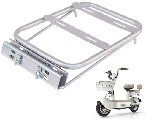 Universal Rear Luggage Rack Metal Cargo Carrier Rear Tail Storage Rack Sturdy Shelf Holder E-bike Motorcycle Accessories(Chrome)