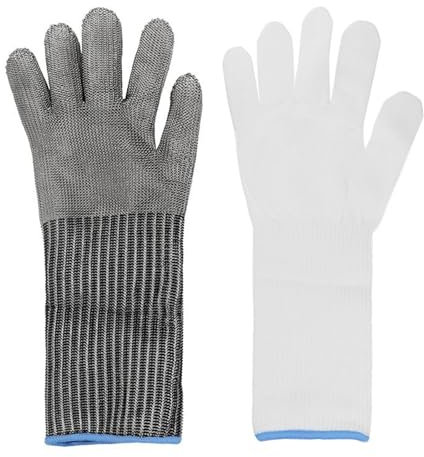 Levels 5 Cut Resistant Glove Upgraded Stainless Steel Mesh Metal Glove for Chefs Kitchen Meat Cutting Oysters Shucking