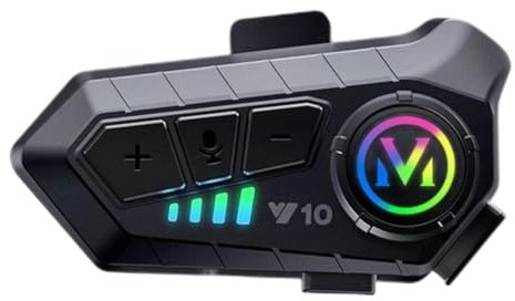 Casque de Moto – Communication sans Fil avec Casque, Casque de Moto à réduction de Bruit | Haut-parleurs à Haute autonomie pour Moto, kit Audio pour Casque pour interphone