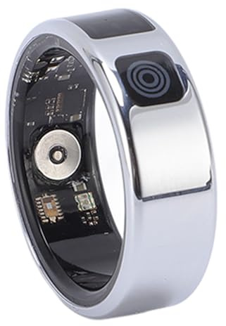 Smart Ring, Edelstahl -Smart Ring mit App Display Bildschirm IP68 Wasserfestes Echtzeit -Tracking, Mobile App -Verbindung, Zum Wandern, Radfahren, Laufen