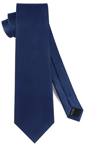HISDERN Corbatas para Hombre de Color Sólido Azul Marino Corbata de Boda Formal 8.5 cm Clásica de Negocios para hombres Accesorios Ropa para Business Fiesta Oficina