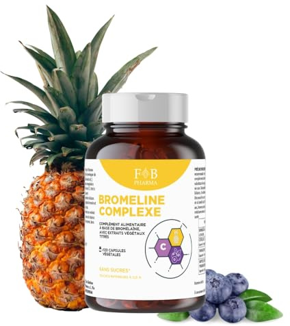 BROMELINA COMPLEX – Integratore con Bromelina, Tarassaco, Centella Asiatica e Mirtillo Nero – Favorisce il Drenaggio dei Liquidi Corporei e la Funzionalità del Microcircolo, Prodotto in Italia