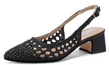 QUEEN HELENA Décolleté con Tacco Medio Slingback Scarpe Eleganti a Punta Chiusa Donna ZM9903 (Nero, Sistema Taglie Calzature EU, Adulto, Donna, Numero, Media, 37)