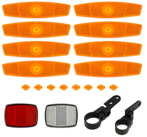 Mewtush 8 PCS Riflettori Bicicletta,Catarifrangente Riflettori Bici, Bicycle Spoke Reflectors Universali, Copriraggi Bici Catarifrangente, Raggi Riflettenti per Biciclette, Riflettori Bici per MTB