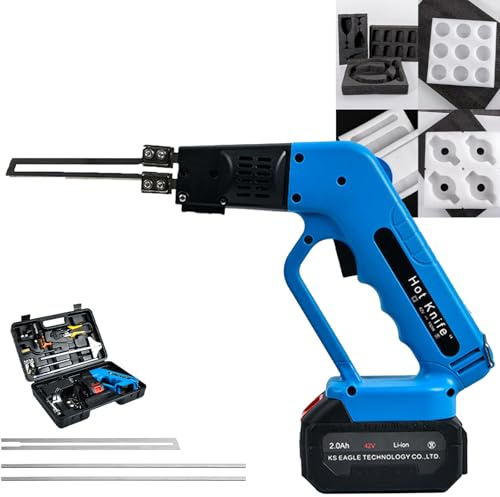 LADECNERHT 42v 2.0ah Taglia Polistirolo Coltello a Caldo Cutter Elettrico per Polistirolo con Piccola Tavola Scanalata E 3 Lame