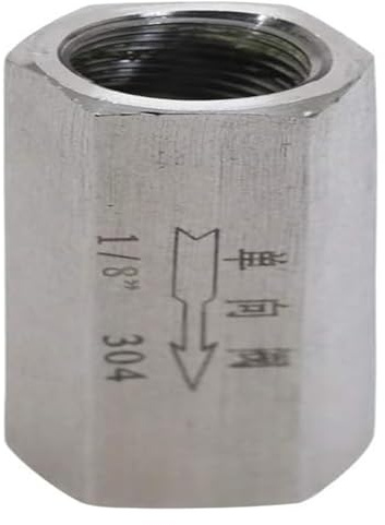 MEMEM Rückschlagventile, 1 Stück, 1/8 Zoll Innengewinde, Inline-Rückschlagventil, SS304 Edelstahl, Einweg-Rückschlagventil mit vollem Durchgang for Wasser, Öl und Gas