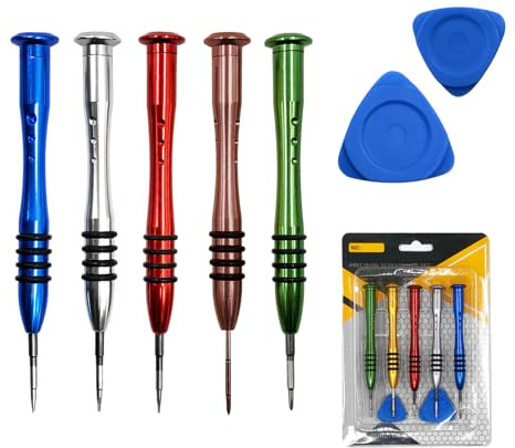 5 PCS Mini Screwdriver Set, Magnetic Small Screwdriver Kit with Mini Flat & Phillips Heads, Precision Repair Tool Set for Eyeglass Phone Jewelry, Ring Doorbell, Electronics Watch Clocks