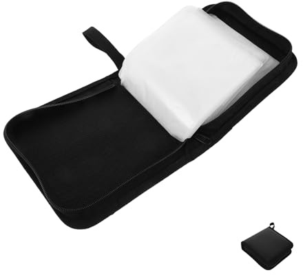 TOYANDONA PU Leather CD Storage Bag Dustproof Dvd Organizer Portable Disc Holder for Car Travel Multifunctional Media Case for Music Games USB Drives and Cables