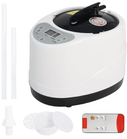 Folpus Vaporizador de sauna de 3 l, ajuste de temperatura con control remoto, accesorios de spa para hoteles, casas y residencias.