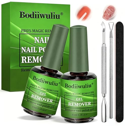 2 Pièces 15ml Dissolvant Vernis Semi Permanent, Kit Manucure pour Retirer Gel UV et Soigner les Ongles, Convient aux Amateurs de Manucure, Aux Salons/Studios de Manucure, Voyages