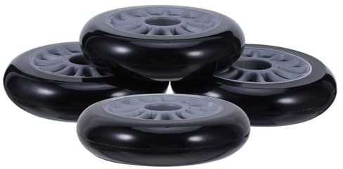 ERINGOGO 4 Pezzi Ruote per Skateboard e Pattini Inline Nere in Plastica Resistente Silenziose e Leggere per Attività Outdoor e Sostituzione Scooter