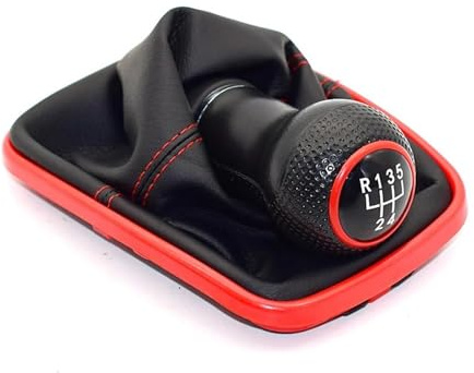 PLMNHSS Palanca de Cambios Pomo Palanca Cambios 12 Mm Coche 5/6 Velocidades Funda Protectora Para VW Para Golf 4 IV MK4 GTI R32 Para Bora Para Jetta 1999-2004(5 Speed2)