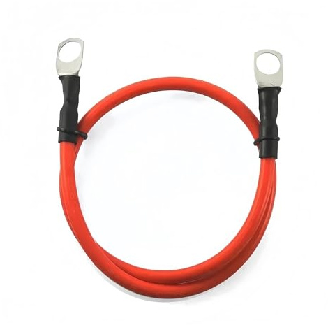 Soft Car Battery Silicone Cable with M6 M8 M10 Lug Red Black 4 3 AWG Electrical Wire for Auto RV Solar Panel Inverter UPS(Red 6 AWG,M10-M10,50cm-1.64ft)