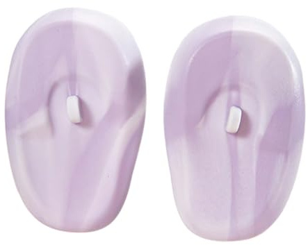 siduytin 2 pezzi di protezione per le orecchie in licone, cuffie antirumore morbide per la tintura dei capelli, per domestico fai da te, nere, Viola chiaro, 7.5x5x2.5 cm