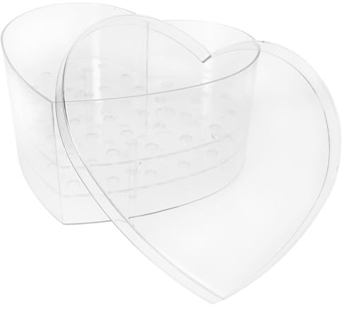 DECOMELODY Scatola Portafiori Acrilico Trasparente a Forma di Cuore Grande 33 Fori, Supporto per Composizioni Floreali ed Eleganti Decorazioni per Feste, Matrimoni e Compleanni