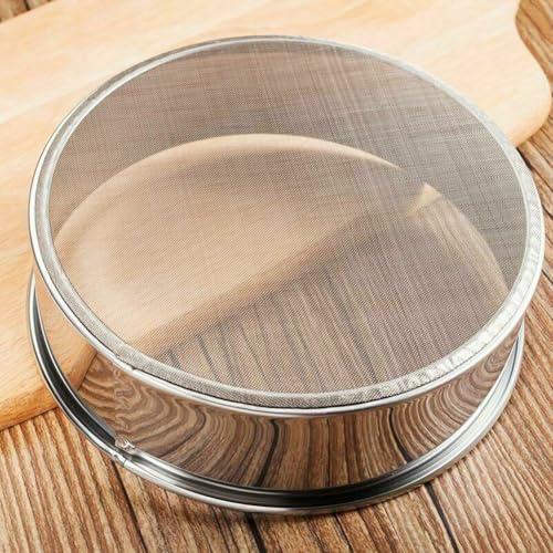 UTTASU Setaccio per farina in acciaio inox a maglia fine per zucchero, olio e ingredienti secchi, lavabile in lavastoviglie, 20 cm (circa)