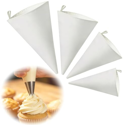 Pyralidsg 4 Piezas Mangas Pasteleras Set, Manga Pastelera Profesional, Resistencia al Desgarro, Manga Pastelera Reutilizable, para Decoración de Tartas y Cupcakes, Galletas