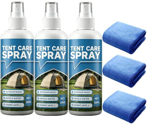 Detergente e ripristinante per tessuti per tende da esterno, spray protettivo per tessuti con protezione dall'acqua, pulisce sporco, sporcizia, muffa, smacchiatore su tende, tela (3Pcs)