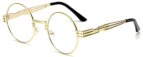 Gotische Steampunk-Sonnenbrille für Herren und Damen, Metallwickelbrille, runde Sonnenbrille, Spiegel, UV400