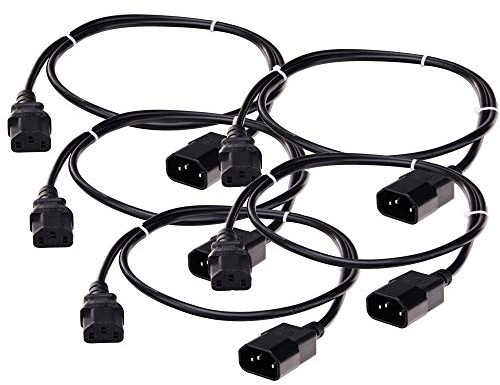 5X Pronomic IECIEC-2,5 Förlängningskabel Nätkabel 2,5 m (kallanslutningskontakt till kallenheter uttag, mycket flexibel)
